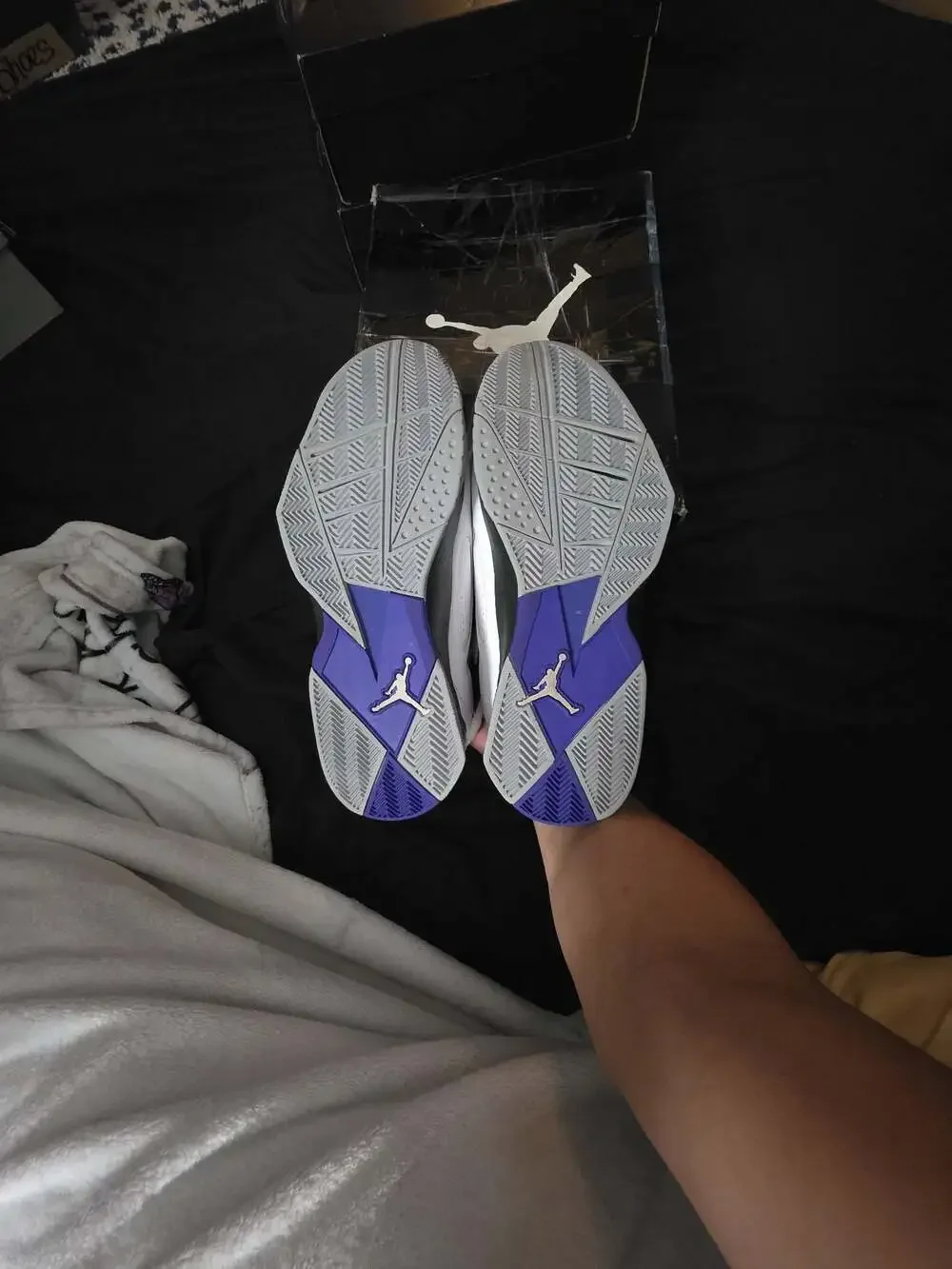 Jordan True Flight Basketball Shoes White/Dark Concord-Black (Style 342964-153)